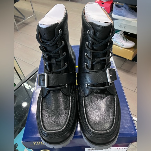 Polo Ralph Lauren Country Tumbled Leather Ranger Boots Size 10.5 - Picture 4 of 9